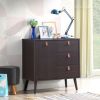 Mid-Century Storage Cabinet with 3 Drawers & Adjustable Shelf