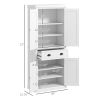 72" Farmhouse Kitchen Pantry Cabinet with Drawer & Adjustable Shelves