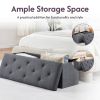 43" Folding Storage Ottoman Bench with Hidden Storage
