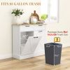 Farmhouse Trash Can Cabinet with Storage Drawers & Pantry Shelf