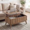 Mid-Century Lift Top Coffee Table with Hidden Storage Compartments