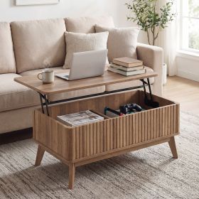 Mid-Century Lift Top Coffee Table with Hidden Storage Compartments