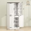 72" Farmhouse Kitchen Pantry Cabinet with Door Shelves & Drawer