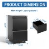 2-Drawer Mobile File Cabinet with Lock & Rolling Casters
