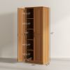 Kitchen Pantry Cabinet with Adjustable Shelves | Cinnamon Teak Wood Grain