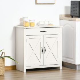 Farmhouse Buffet Cabinet with Barn Doors & Adjustable Shelf