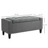 Linen Storage Ottoman Bench with Lift-Top Storage, Gray