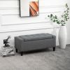 Linen Storage Ottoman Bench with Lift-Top Storage, Gray