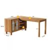 59-Inch L-Shaped Computer Desk with Storage Cabinet and Shelves | Home Office Corner Desk