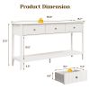 White Console Table with 3 Drawers