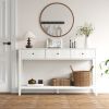 White Console Table with 3 Drawers