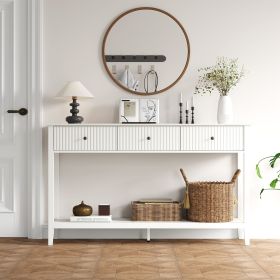 White Console Table with 3 Drawers