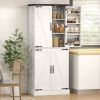 72" Farmhouse Kitchen Pantry Cabinet with Door Shelves & Drawer