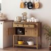 Mid-Century Wood Sideboard Buffet Cabinet with Drawers and Storage