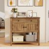 Mid-Century Wood Sideboard Buffet Cabinet with Drawers and Storage