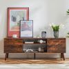 TV Stand for 55-60 Inch TVs with Adjustable Shelves & Storage Cabinet