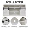 Farmhouse TV Stand with Sliding Barn Doors & 4 Drawers