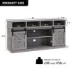 Farmhouse TV Stand with Sliding Barn Doors & 4 Drawers