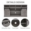 Farmhouse TV Stand with Sliding Barn Doors & 4 Drawers