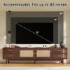 70 inch Rattan TV Stand with Storage Drawers