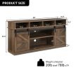 Farmhouse TV Stand with Sliding Barn Doors & 4 Drawers