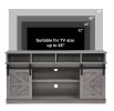Farmhouse TV Stand with Sliding Barn Doors & 4 Drawers