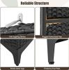 PE Rattan Wardrobe Armoire Cabinet with Hanging Rod & 4 Storage Cubes