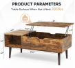 Lift Top Coffee Table with Hidden Storage & Open Shelves