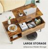 Lift Top Coffee Table with Hidden Storage & Open Shelves