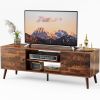 TV Stand for 55-60 Inch TVs with Adjustable Shelves & Storage Cabinet