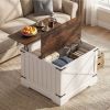 Farmhouse Lift Top Coffee Table with Hidden Storage Compartment