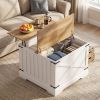 Farmhouse Lift Top Coffee Table with Hidden Storage Compartment