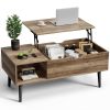 Lift Top Coffee Table with Hidden Storage & Open Shelves