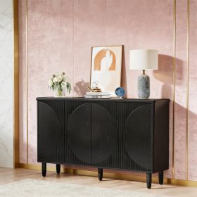 Sideboard Buffet with Doors (Main Color: Black, Main Material: Wood)