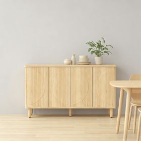 Sideboard Buffet with Doors (Main Color: Natural Wood, Main Material: Wood)