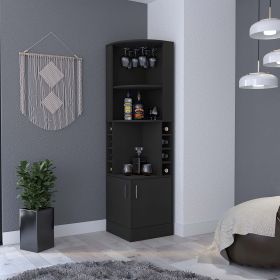 Seattle Bar Cabinet, Eight Bottle Cubbies, Two Large Open Shelves (Color: as Pic)