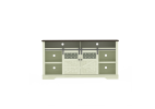 Farmhouse TV Stand with Sliding Barn Doors & Storage for TVs Up to 75 Inch