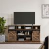 Farmhouse TV Stand with Sliding Barn Doors & 4 Drawers