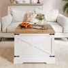 Farmhouse Lift Top Coffee Table with Hidden Storage Compartment