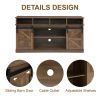 Farmhouse TV Stand with Sliding Barn Doors & 4 Drawers