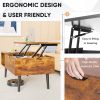 Lift Top Coffee Table with Hidden Storage & Open Shelves