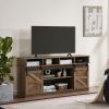Farmhouse TV Stand with Sliding Barn Doors & 4 Drawers