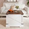 Farmhouse Lift Top Coffee Table with Hidden Storage Compartment