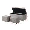 Rectangular Storage Ottoman with 2 Set Ottomans